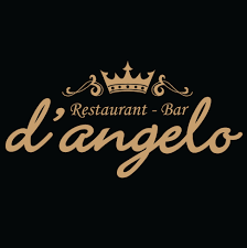 D'Angelo Restaurant Bar logo with gold crown and script lettering on black background