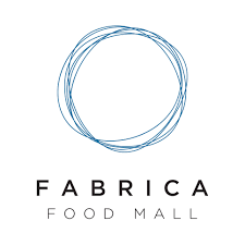 Fabrica Food Mall logo with circular blue brush stroke design