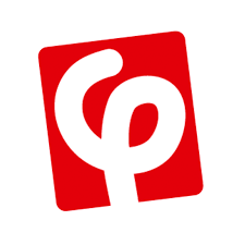 Flora Market logo with white stylized 'P' on red background