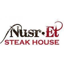 Nusret Steakhouse logo with chef knife and fork design elements
