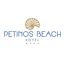 Petinos Beach Hotel logo with golden shell design and four-star rating