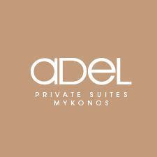 Adel Private Suites Mykonos logo on tan background