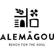 Alemagou logo with nature and architecture icons and beach tagline