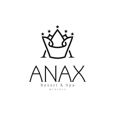 ANAX crown logo with text, minimalist line design