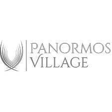 Panormos Village hotel logo with stylized shell design and text