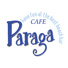 Paraga Cafe logo with blue text and circular tagline reading 'bring fun at the finest nightlife'