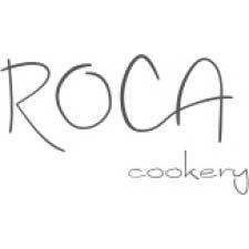 ROCA cookery restaurant logo with hand-drawn lettering style
